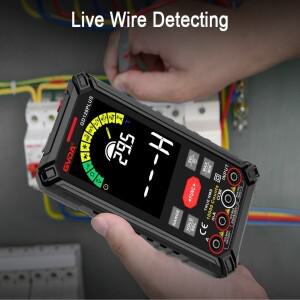 GVDA 스마트 충전식 디지털 멀티미터, True RMS 9999 카운트, 1000V 10 ADC 전압 전류 멀티메트로 컬러 LC