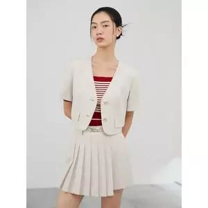 에고이스트 V넥 싱글 버튼 크롭자켓 EQ2WJ561 990238