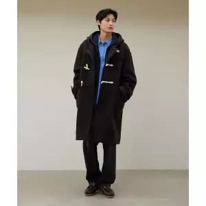 매장정품 COVERNAT 커버낫 체크 후드 더플 코트 초콜릿 CO2404CT01CL 1265835