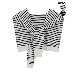 BNX여성 스트라이프 니트 숄 989202