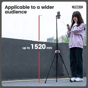 Fotopro 경량 컴팩트 여행 삼각대, 카메라 폰 마운트, 분리형 셀카봉, 무료-1, 152cm