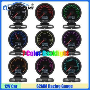 마이미미 7색 조명 62MM 부스트 미터 타코미터 수온 오일온도 오일압 게이지 진공 EXT 공기 연료 비율 전압계
