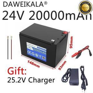 24V 배터리 20Ah 18650 리튬 팩 태양 에너지 전기 자동차 + 25.2v2A 용