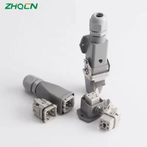 ZHQCN HA 시리즈 IP65 방수 헤비 듀티 커넥터 항공 플러그 소켓 상단 및 측면 출력 10/16/32Pin 기계용
