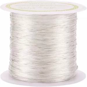 판다홀 236피트 변색 방지 구리선 28게이지 주얼리 비딩 공예용 와이어(은색)