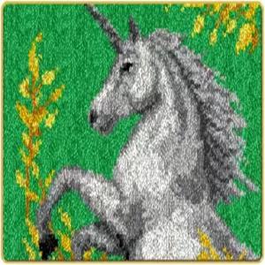 라파테인 래치 후크 키트 DIY 크로셰 실 유니콘 카펫 자수 러그 바늘 작업 세트 쿠션 홈 데코 20x15인치