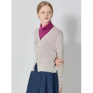 [오조크(OZOC)] 브이넥 시스루 골지 가디건 (택가격: 74000원) 570164