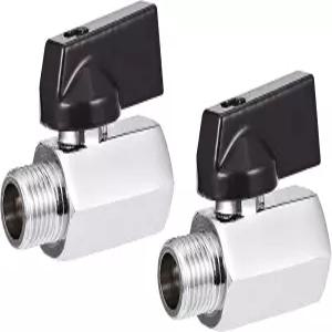 2팩 황동 미니 볼 밸브 1/4인치 NPT 암컷 x 수컷 나사산 차단 밸브(1/4인치 NPT)