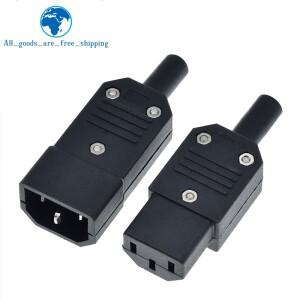 IEC 스트레이트 케이블 플러그 커넥터, C13, 10A, 250V, 검정색, 암수 Rewirable 전원 3 핀, AC 소켓