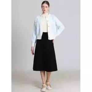 [오조크(OZOC)] 라운드넥 체크 니트 가디건 (택가격: 112000원) 570220