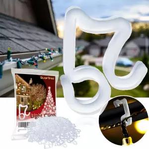 홀리데이 라이트 클립 100개 견고한 크리스마스 가벼운 행거 훅 파티 스트링 야외 할로윈 장식용 강화