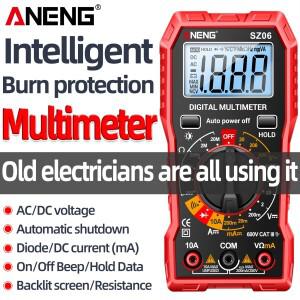 ANENG 디지털 멀티미터 AC/DC 전압 자동 테스터 전류계 스마트 데이터 홀드 다이오드 저항계 SZ06