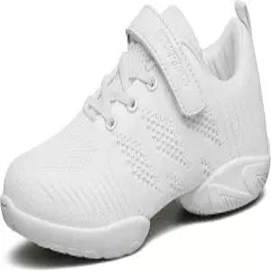 박시니에 걸스 화이트 치어리딩 댄스 슈즈 통기성 청소년 대회 운동화