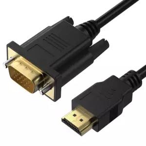 HDMI-VGA 어댑터 케이블 6피트 금도금 커넥터 - 노트북 모니터 프로젝터 TV Xbox Roku와 호환 가능