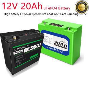 12V 20Ah LiFePO4 배터리 내장형 BMS 충전식 리튬 인산철 6000+ 사이클 저비용 태양광 RV 보트 CCTV용