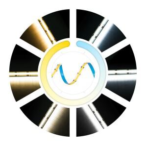 FCOB CCT LED 라이트 스트립 640 고밀도 플렉시블 10mm 조명 RA90 2700K~6000K 선형 디밍 가능 DC12V