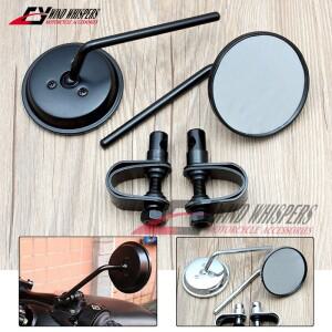 22-25mm 바이크 오토바이 핸들 바 후면보기 미러 Harley Honda Funbike Chopper Cruiser Cafe Racer 용 라