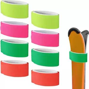 라수로아 8pcs 조절식 스노우 스키 랩 캐리어 스트랩 보드 폴 겨울 스포츠 액세서리 운반용 보호 패드 포함