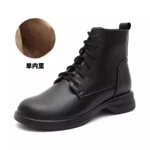 여성 플랫워커 워커 빈티지 플랫폼 가죽 기모 면 통굽 컴포트 앵클부츠 OP5