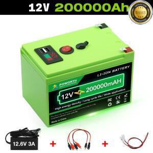 12V 200Ah 리튬인산철 태양광 배터리 딥 사이클 충전식 내장형 BMS 리튬 파워 휠 스쿠터 어군탐지기용