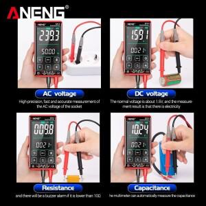 ANENG 621A 스마트 디지털 멀티미터 터치 스크린 멀티메트로 테스터 트랜지스터 9999 True RMS 자동 범위