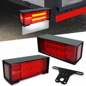 닐리아 보트 트레일러 라이트 박스 키트 제트스키 마린 카라반용 잠수정 LED 번호판 브래킷이 있는 IP68