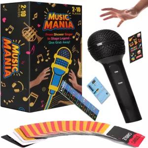 우아오후 그랩 마이크 음악 보드 게임 280곡의 노래 가사140장와 10장의 빈 카드로 마이크를 넘기기