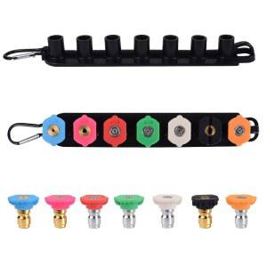 압력 세척기 팁, 노즐 홀더가 있는 7개의 팁 세트, 1/4인치 퀵 커넥트 파워 4000 PSI, 다도 헹굼 키트, 액세서리