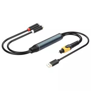 USB to 2RCA 여성 디지털 광케이블 RCA 아날로그 오디오 변환기 1.5FT TV/PS4/Xbox/DVD/TOSLINK/광 포트