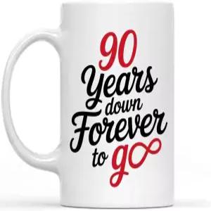 동료 90주년 결혼 축하 여행을 위한 선물 디자인 14온스 90년 후 Othn8q 11온스 화이트 세라믹 커피 머그잔