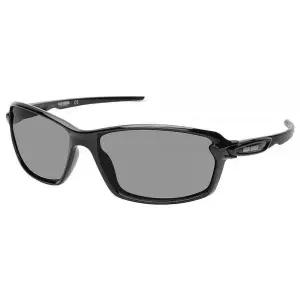 Harley-Davidson 남성용 모던 스포츠 선글라스, 샤이니 블랙 프레임 및 스모크 렌즈