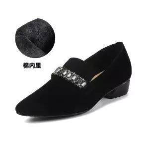 여자 검정 하이힐 단화 로퍼 양가죽 큐빅 가보시힐 봄가을 스틸레토 OP1