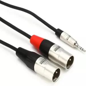 Hosa HMX-010Y REAN 3.5mm TRS와 듀얼 XLR3M 프로 스테레오 브레이크아웃 케이블 10피트