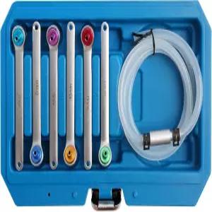 WINTOLS 7 8 9 10 11 12mm 브레이크 액 클러치 블리더 호스 12포인트 렌치 및 체크 밸브 포함