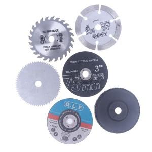 7개입 75mm 절단 디스크 세트, 홀 앵글 10mm 원형 톱날 샌더 연마 도구 DIY 타일 목재 금속