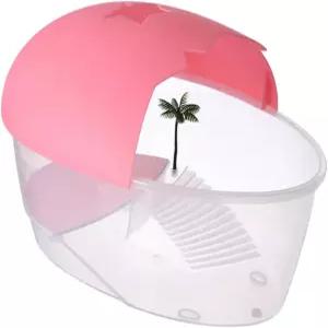 애완 거북이와 양서류를 위한 작은 물과 육지 생활 탱크를 하우스투유 1pc 플라스틱 거북이 퍼칭 컨테이너