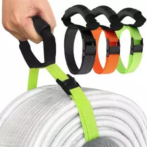 손잡이가 있는 KVTOZA 3개 헤비 듀티 보관 스트랩 휴대가 간편한 랩 케이블 홀더 로프 호스용 조절식 잠금