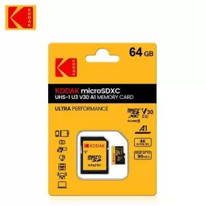 KODAK 마이크로 SD 512GB 256GB 메모리 카드 최대 100 메가바이트/초 C10 U3 32GB 64GB 128GB TF 4K HD USB