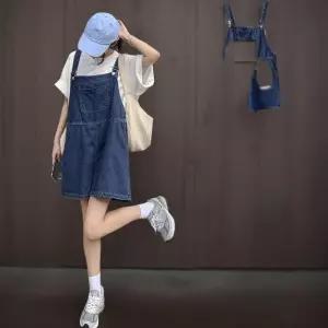 [신상오픈런]여성용 스티치 장식 데님 멜빵 점프수트 (33305861)