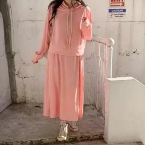 [신상오픈런]후드티 투피스 봄맨투맨 플레어 롱스커트 봄나들이 (30318280)