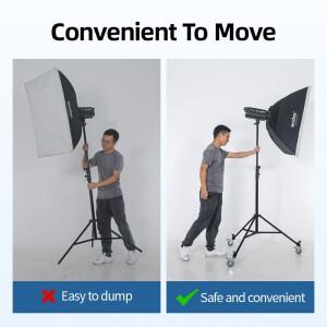 SOONPHO 3 PCS 삼각대 휠 헤비 듀티 22 MM 직경 금속 사진 세기 접이식 라이트 스탠드 매직 레그