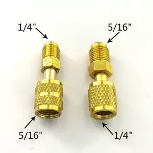 2PCS 어댑터 M 5/16 X F 1/4 SAE 에어컨 퀵 커플러 R32 R410a 냉매 충전