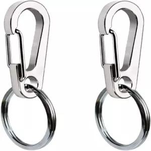 COMTIM 2팩 개 태그 클립 스테인리스 스틸 헤비 듀티 퀵 개고양이 목걸이 및 하네스용 애완동물 ID 홀더