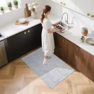 입구용 워셔블 러그 2x3 영역 침실용 추상 고무 뒷면이 있는 부드러운 레인보우 미끄럼 방지 작은 식당용