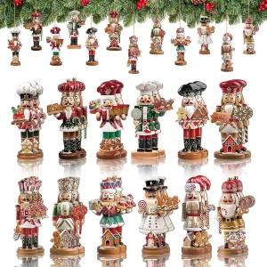 크리스마스 호두까기 인형 장식품 나무 병사 매달기 트리 장식용 밧줄이 달린 작은 파티 홀리데이 공예품