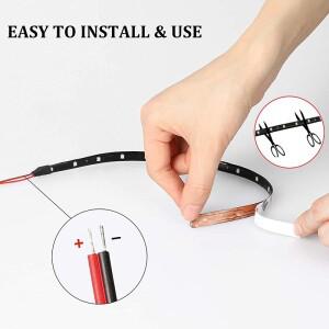 2PCS 30/60/90/120cm 휘어질 수 있는 LED 램프 네온 안개 야외등 차량용 DRL 조명 12V 대기 오토바이 플렉