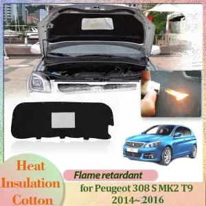 호환  푸조 308 S MK2 T9 용 자동차 후드 엔진 커버 2015 단열 라이너 코튼 패드 방음 열 매트 2014  2021