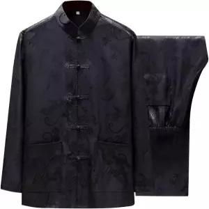 남성 쿵푸 유니폼 셔츠와 바지를 위한 중국 탕 슈트 전통 의상 한푸 태극