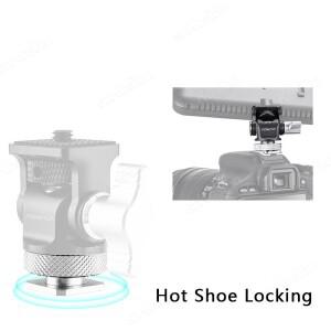 미니 모니터 마운트 거치대 삼각대 헤드, 콜드 슈 어댑터, 회전 및 기울기 조절 가능, 플래시 마이크 필