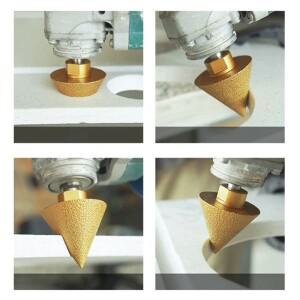 나사 다이아몬드 베벨링 모따기 비트, 콘 펀칭 확장 드릴 그라인딩 휠, 조각 연마, M10, 38mm, 50mm